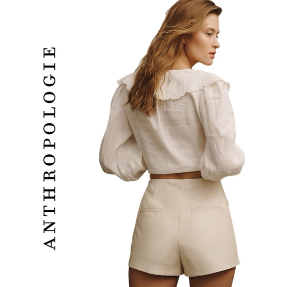 Anthropologie Maeve Faux Leather Micro Shorts - Picture 1 of 9